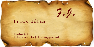 Frick Júlia névjegykártya